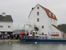 [Father Christmas arriving at the Tide Mill]
