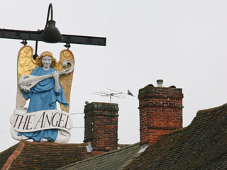 [Sign at the Angel Hotel, Lavenham]
