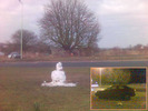 [Melting snowman]