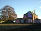 [Curiously painted house]